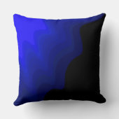 黒波と青波の抽象芸術装飾用クッション クッション (裏面)