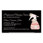 黒洗浄サービススプレーフラワーグラマー マグネット名刺 (正面)