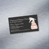 黒洗浄サービススプレーフラワーグラマー マグネット名刺 (インサイチュ)