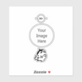 黒海のシルエットイルカ シール (シート)