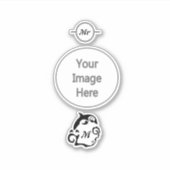 黒海のシルエットイルカ シール (正面)