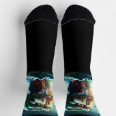 黒海の緑の海で嵐に巻き込まれる帆船 ソックス (上部)