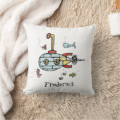 黒海パーソナライズされた潜水艦の赤背 クッション (ブランケット)