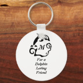 黒海波モノグラムのシルエットイルカ キーホルダー (正面)