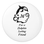 黒海波モノグラムのシルエットイルカ セラミックノブ (正面)