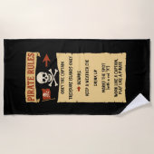 黒海賊はっきりしたの規則 ビーチタオル (正面)