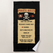 黒海賊はっきりしたの規則 ビーチタオル (正面)