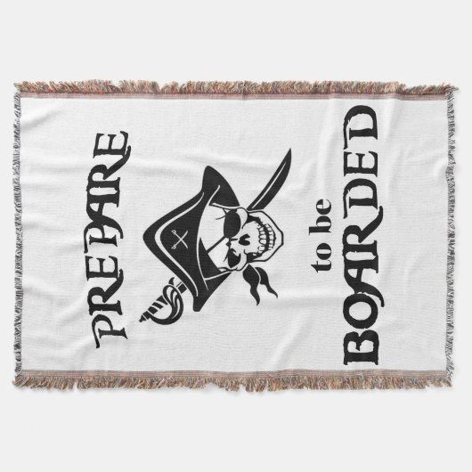黒海賊スカル搭乗の準備 スローブランケット (正面)