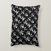 黒海賊バナースカル、クロス骨、剣 アクセントクッション (裏面(縦))