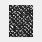 黒海賊バナースカル、クロス骨、剣 フリースブランケット (正面)