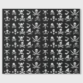 黒海賊バナースカル、クロス骨、剣 ラッピングペーパー (フラット)