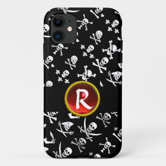 黒海賊バナースカル、クロス骨、剣 Case-Mate iPhoneケース (裏面)