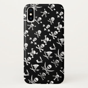 黒海賊バナースカル、クロス骨、剣 iPhone X ケース