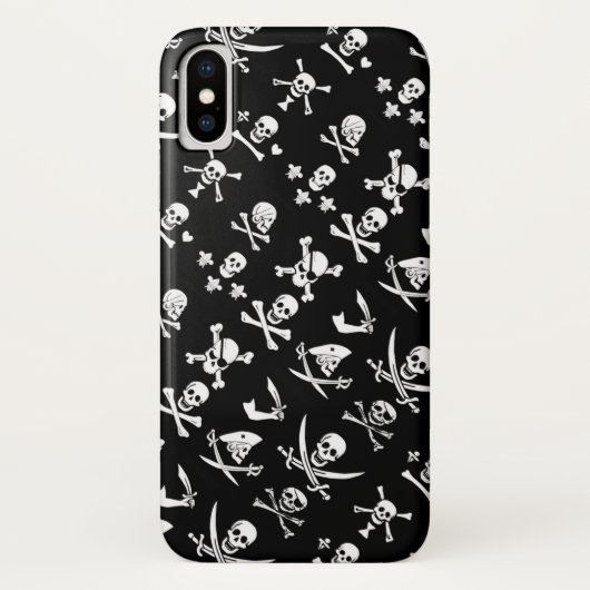 黒海賊バナースカル、クロス骨、剣 Case-Mate iPhoneケース (裏面)