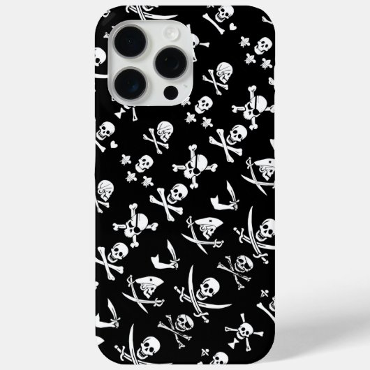 黒海賊バナースカル、クロス骨、剣 Case-Mate iPhoneケース (裏面)