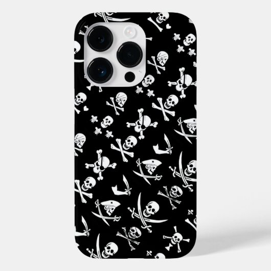 黒海賊バナースカル、クロス骨、剣 Case-Mate iPhoneケース (裏面)