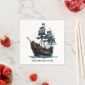 黒海賊船誕生日 スタンダードカクテルナプキン (インサイチュ)