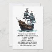 黒海賊船誕生日 招待状 (正面)