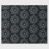 黒淡い色のい原子の記号に青 ラッピングペーパー (フラット)