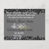 黒渦巻形のと白の日付の保存 案内ポストカード (裏面)