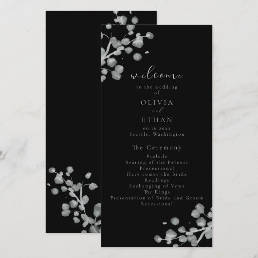 黒漆結婚式 プログラム (正面/裏面)