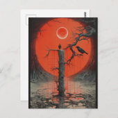 黒漆黒Sci Fiホラーアート ポストカード (正面/裏面)