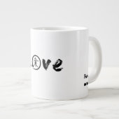 黒漢字のラブマ日本のグ ジャンボコーヒーマグカップ (正面右)