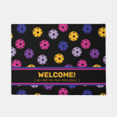 黒漬けのネオン、カスタム文字 ドアマット (正面)