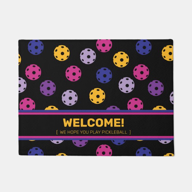 黒漬けのネオン、カスタム文字  ドアマット (正面)