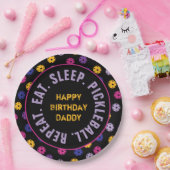 黒漬けのネオン、名前をカスタムする ペーパープレート (パーティー)