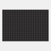 黒濃モダン灰色ミニマお洒落リストドット ラッピングペーパーシート (正面3)