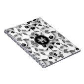 黒灰色のサッカーボール柄の子供スポーツ ノートブック (右側)