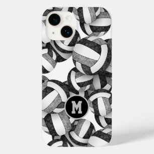 黒灰色の女モノグラムのの子バレーボール Case-Mate iPhone 14ケース