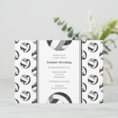 黒灰色の女子バレーボール誕生日パーティー 招待状 (スタンド正面)