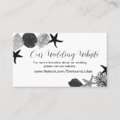 黒灰色の白い貝殻カジュアル 名刺 (正面)