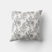 黒灰色の花柄 クッション (裏面)