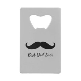 黒灰色の銀の口ひげ クレジットカード栓抜き