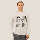 黒灰色の電極のような南西の幾何学的アート トライブレンドＴシャツ (正面全体)