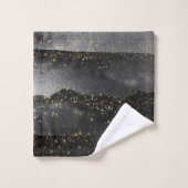 黒灰色グラディエント宇宙星宇宙 バスタオルセット (ウォッシュタオル)