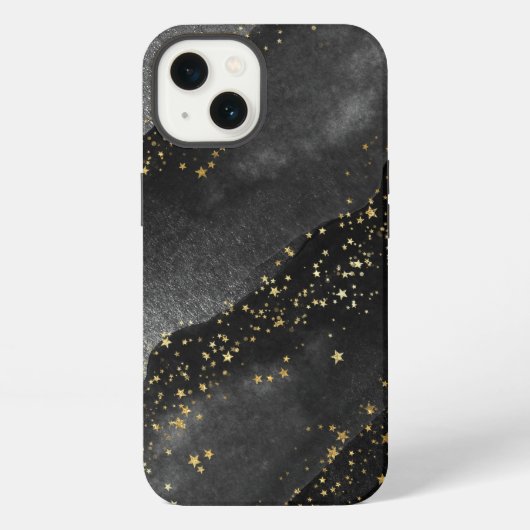 黒灰色グラディエント宇宙星宇宙 iPhoneケース (裏面)