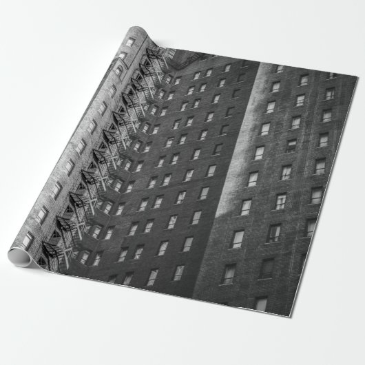 黒灰色コンクリート建物 ラッピングペーパー (アンロールド)
