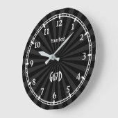 黒炭日が差すことダイヤル文字とモノグラム ラージ壁時計 (傾斜)