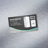 黒炭素繊維スチール家電製品修理 マグネット名刺 (インサイチュ)