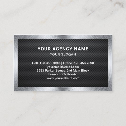 黒炭素繊維私立探偵事務所 名刺 (裏面)