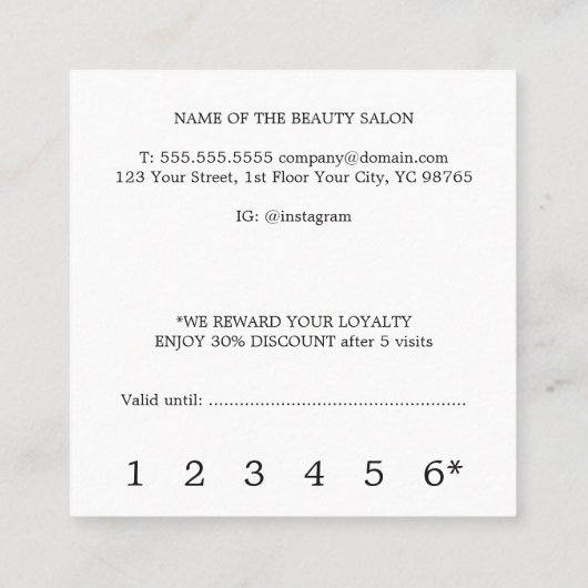 黒点々のあるエレガントフェイク金ゴールドストライプ美しい ロイヤリティカード (裏面)