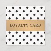 黒点々のあるエレガントフェイク金ゴールドストライプ美しい ロイヤリティカード (正面)