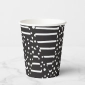 黒点とストライプ黒点の白2 紙コップ (裏面)