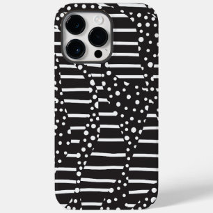 黒点とストライプ黒点の白2 Case-Mate iPhone 14 PRO MAXケース