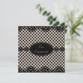 黒点モダン婚約パーティ招待状 招待状 (スタンド正面)