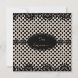 黒点モダン婚約パーティ招待状 招待状